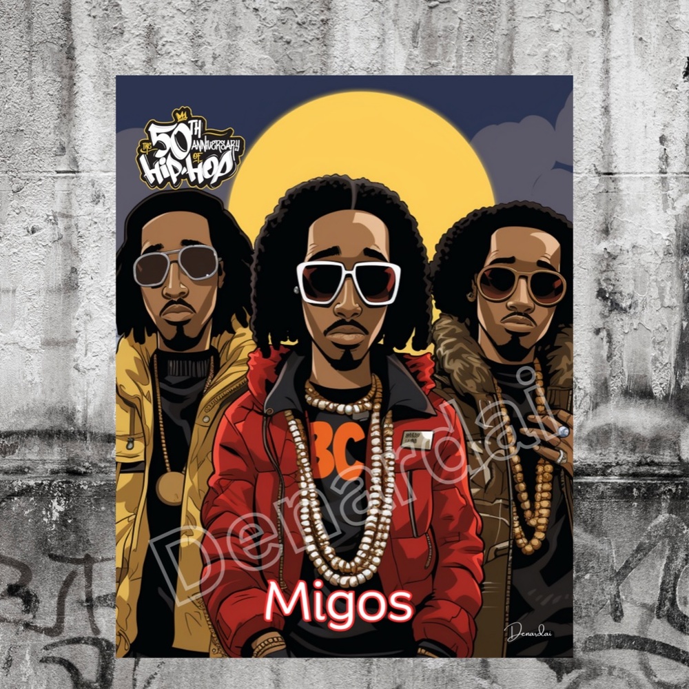 The Migos 50th Anniversary of Hip Hop Poster Print 11x17